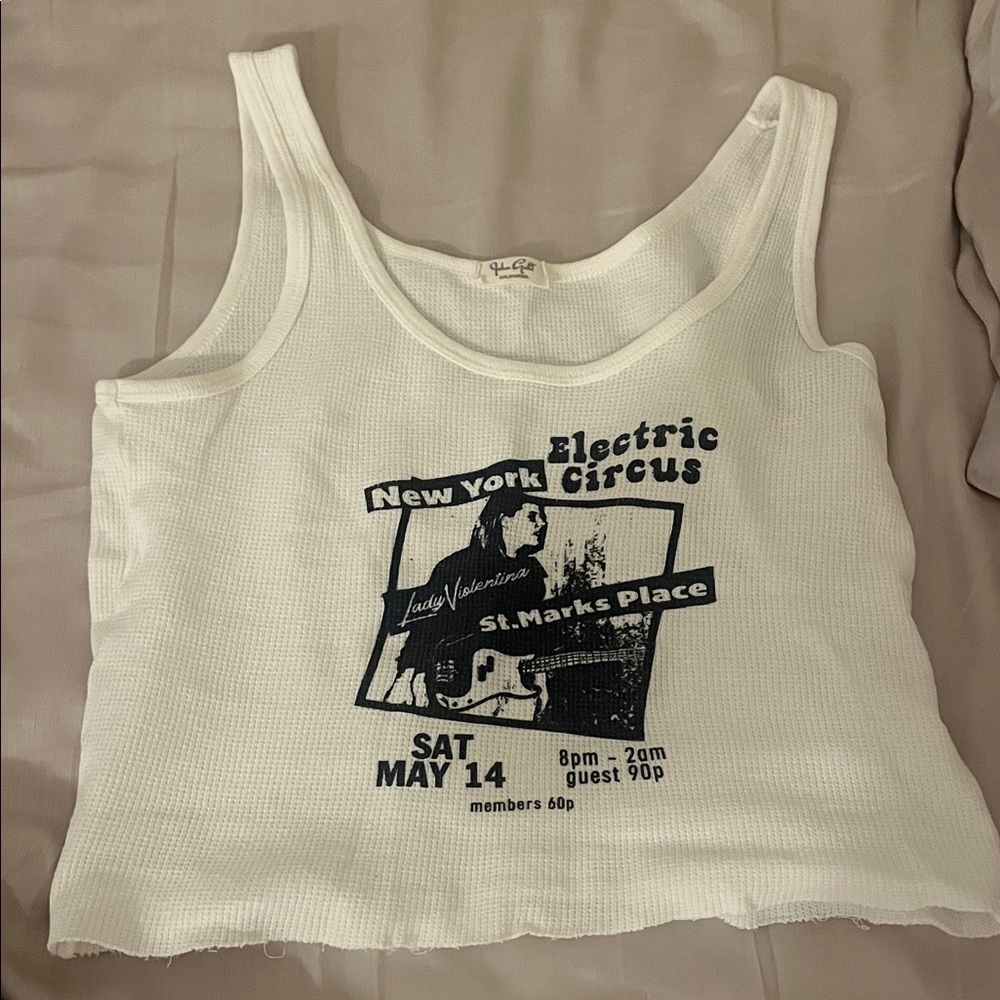 Brandy Melville White Textured Tank
